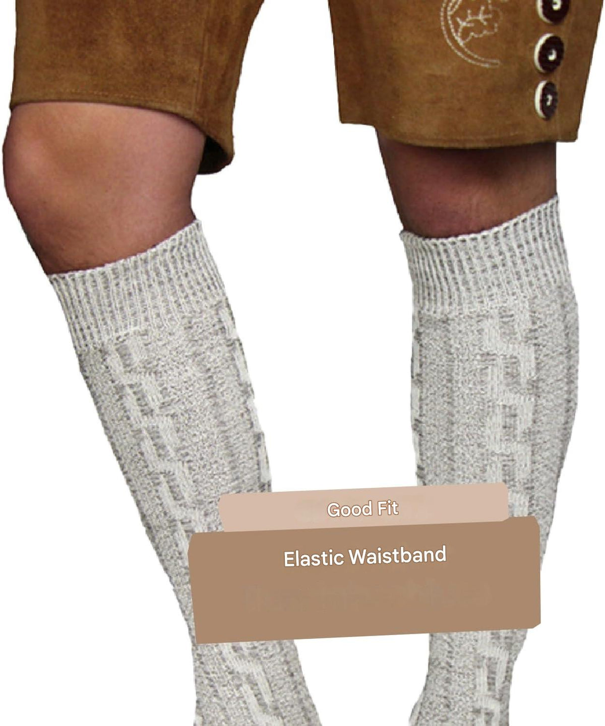 Trachtensocken Herren - Baumwolle Traditionell Grau Oktoberfest-HauteBerlin