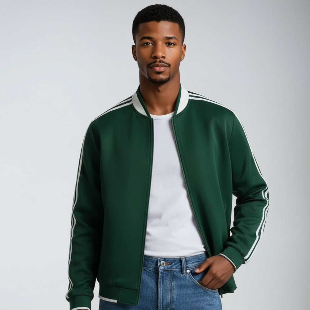 Trainingsjacke - Zip-Up - Gestreift - Sportjacke - Herrenbekleidung-HauteBerlin