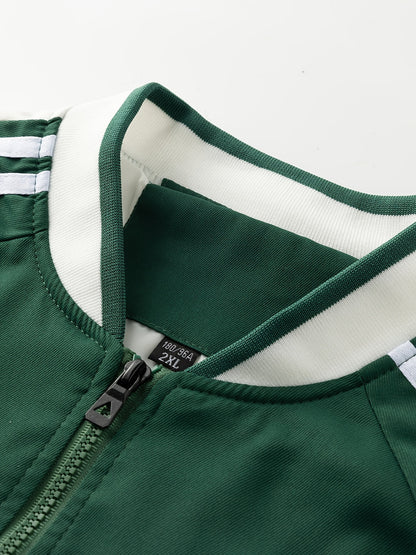 Trainingsjacke - Zip-Up - Gestreift - Sportjacke - Herrenbekleidung-HauteBerlin