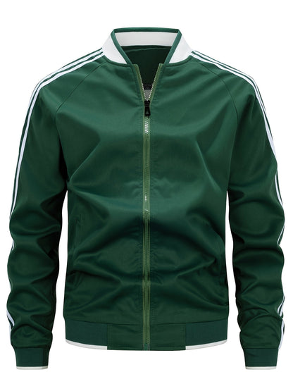 Trainingsjacke - Zip-Up - Gestreift - Sportjacke - Herrenbekleidung-HauteBerlin