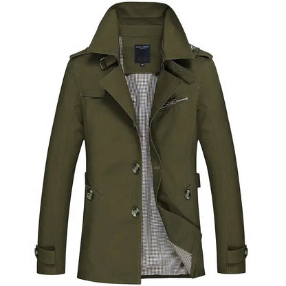 Trenchcoat - Mittellanger einreihiger Trenchcoat für Männer-HauteBerlin