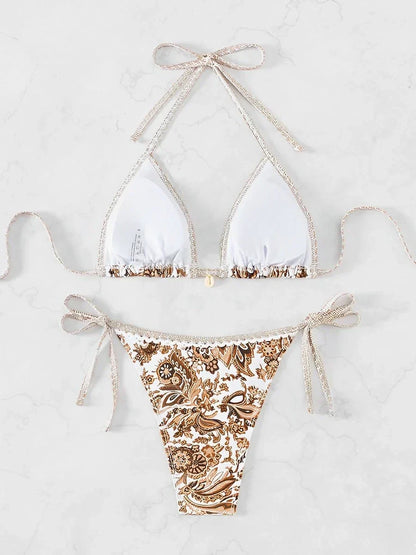 Triangle Bikini – Bikini-Set mit Muster für Damen-HauteBerlin