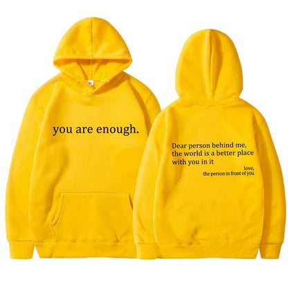 Übergroßer Hoodie - Unisex Warm bedruckter Text Pullover Hoodie-HauteBerlin