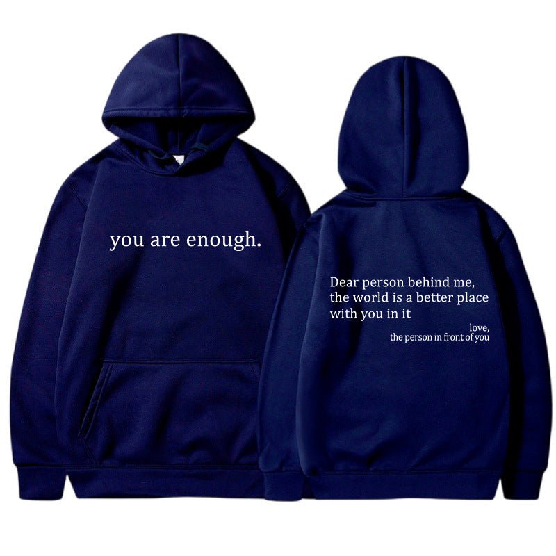 Übergroßer Hoodie - Unisex Warm bedruckter Text Pullover Hoodie-HauteBerlin