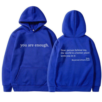 Übergroßer Hoodie - Unisex Warm bedruckter Text Pullover Hoodie-HauteBerlin