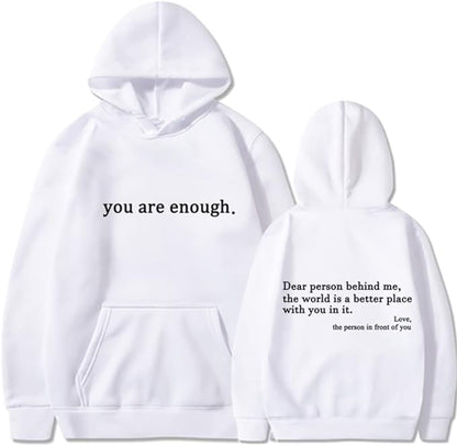 Übergroßer Hoodie - Unisex Warm bedruckter Text Pullover Hoodie-HauteBerlin