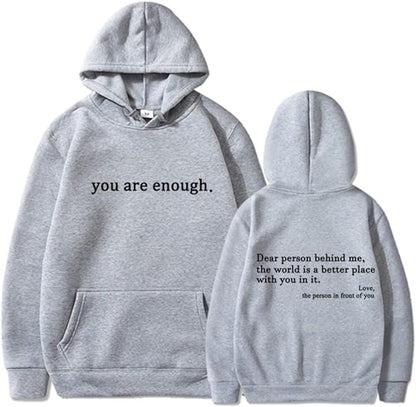 Übergroßer Hoodie - Unisex Warm bedruckter Text Pullover Hoodie-HauteBerlin