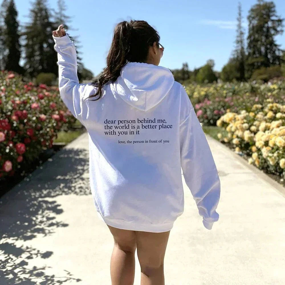 Übergroßer Hoodie - Unisex Warm bedruckter Text Pullover Hoodie-HauteBerlin