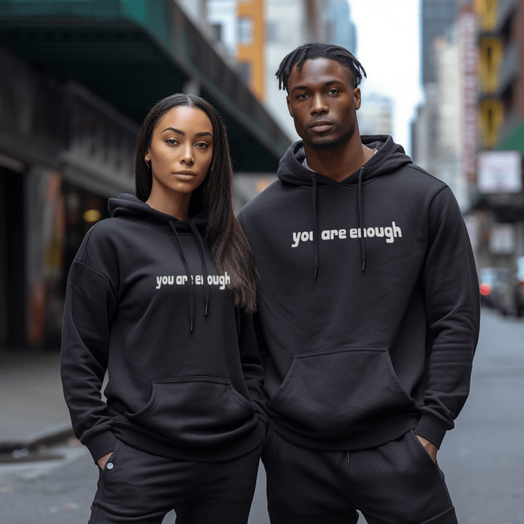 Übergroßer Hoodie - Unisex Warm bedruckter Text Pullover Hoodie-HauteBerlin