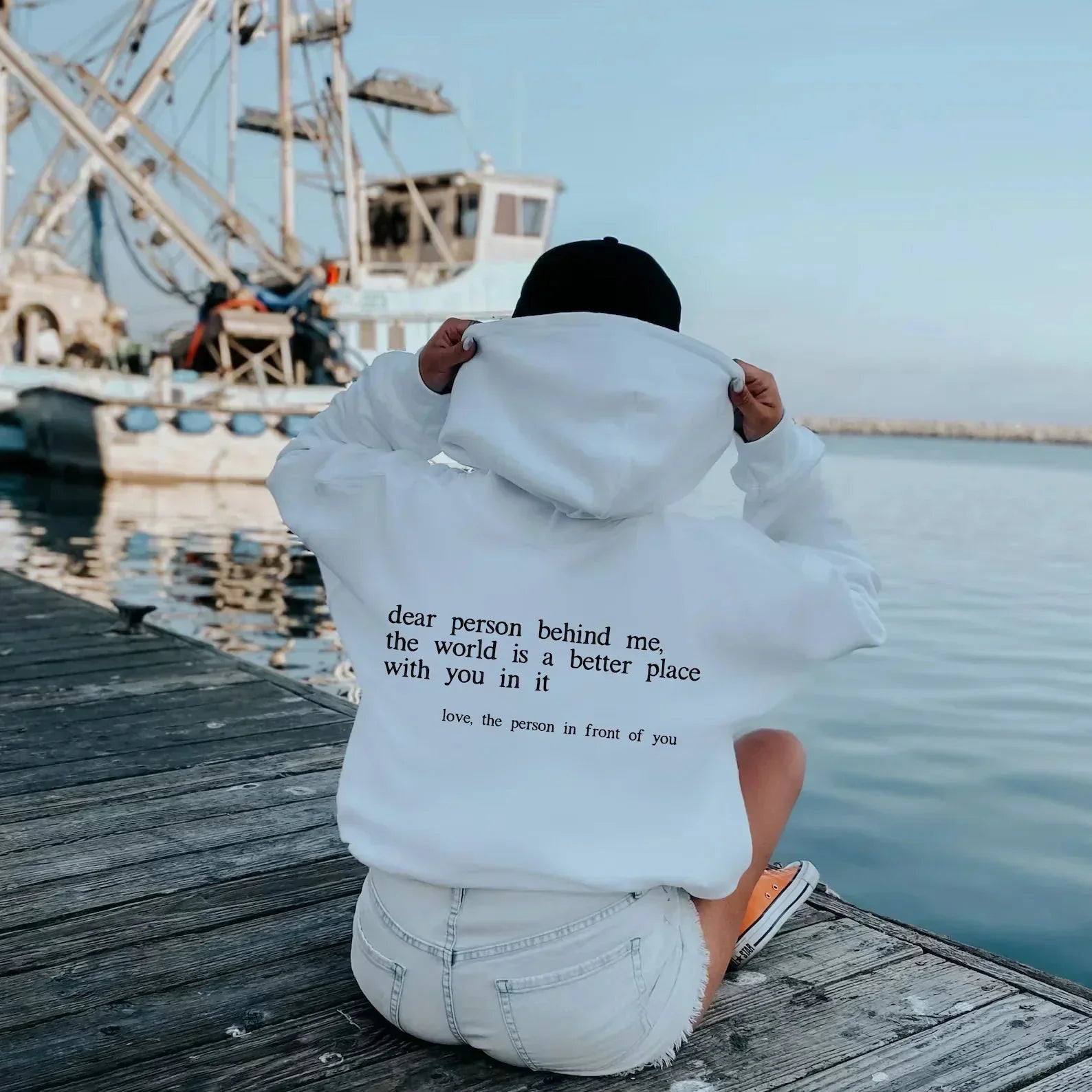 Übergroßer Hoodie - Unisex Warm bedruckter Text Pullover Hoodie-HauteBerlin