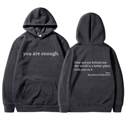 Übergroßer Hoodie - Unisex Warm bedruckter Text Pullover Hoodie-HauteBerlin