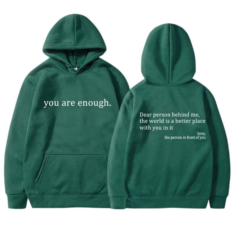 Übergroßer Hoodie - Unisex Warm bedruckter Text Pullover Hoodie-HauteBerlin