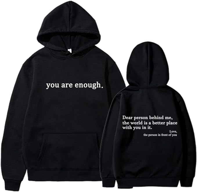 Übergroßer Hoodie - Unisex Warm bedruckter Text Pullover Hoodie-HauteBerlin