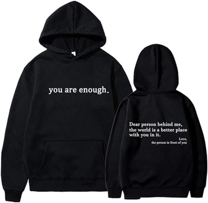 Übergroßer Hoodie - Unisex Warm bedruckter Text Pullover Hoodie-HauteBerlin