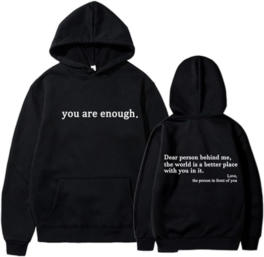 Übergroßer Hoodie - Unisex Warm bedruckter Text Pullover Hoodie-HauteBerlin