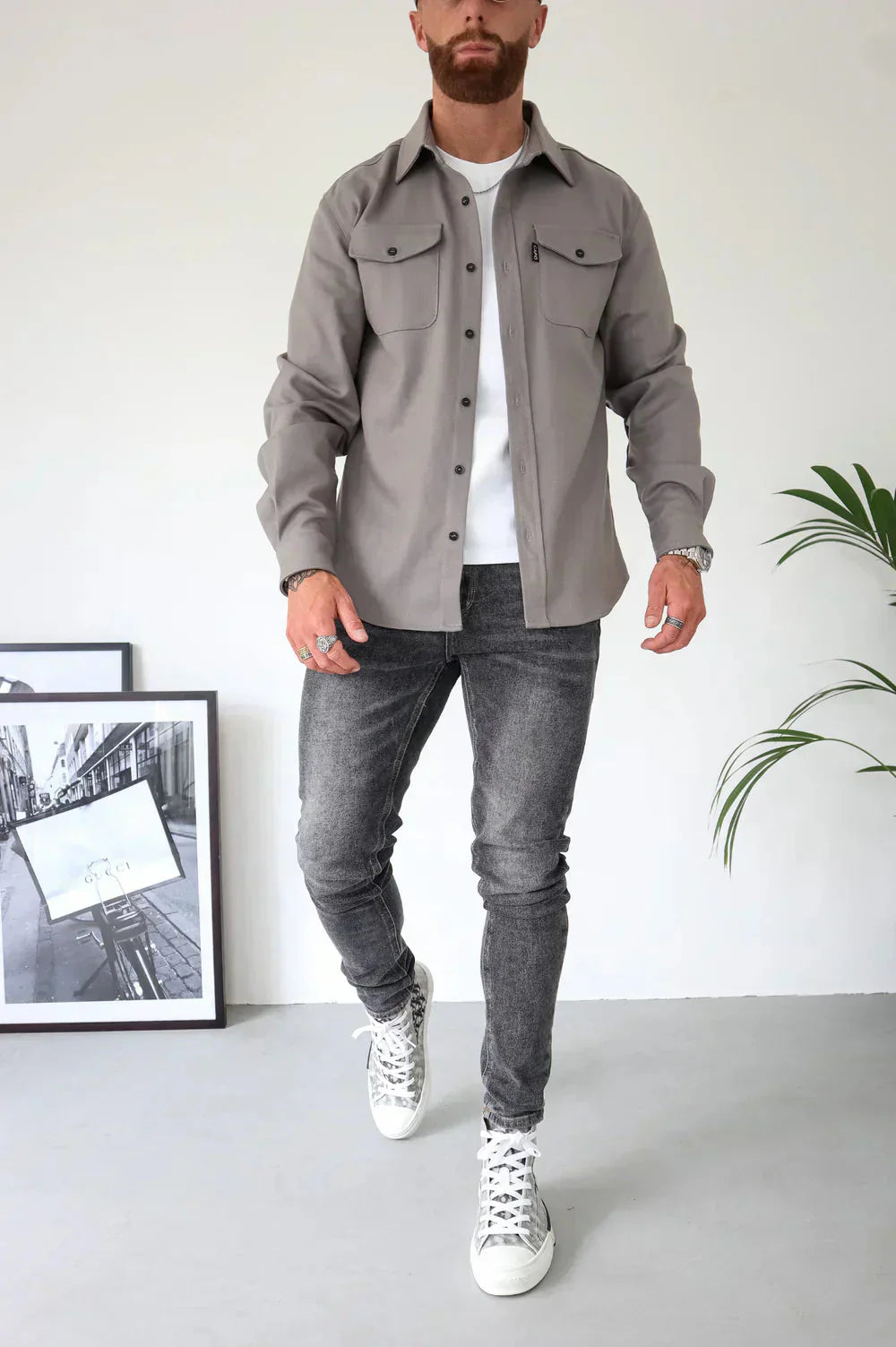 Überhemd - Button-Up - Langarm - Hemdjacke - Herrenjacke-HauteBerlin