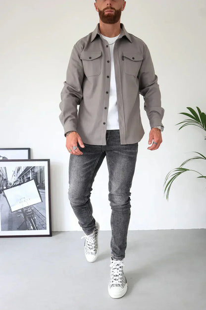 Überhemd - Button-Up - Langarm - Hemdjacke - Herrenjacke-HauteBerlin