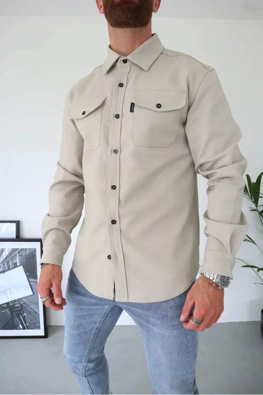 Überhemd - Button-Up - Langarm - Hemdjacke - Herrenjacke-HauteBerlin