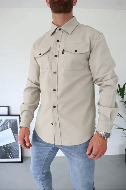 Überhemd - Button-Up - Langarm - Hemdjacke - Herrenjacke-HauteBerlin