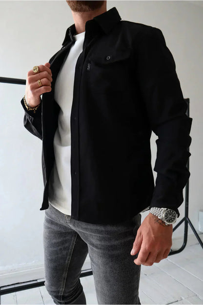 Überhemd - Button-Up - Langarm - Hemdjacke - Herrenjacke-HauteBerlin