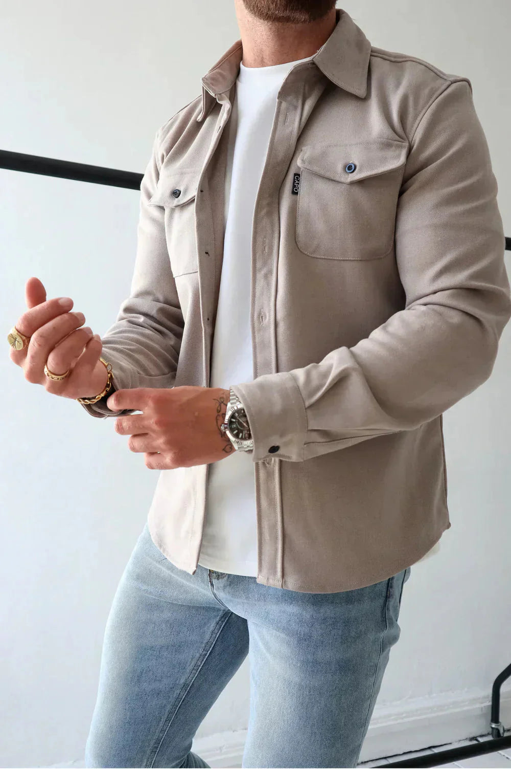 Überhemd - Button-Up - Langarm - Hemdjacke - Herrenjacke-HauteBerlin