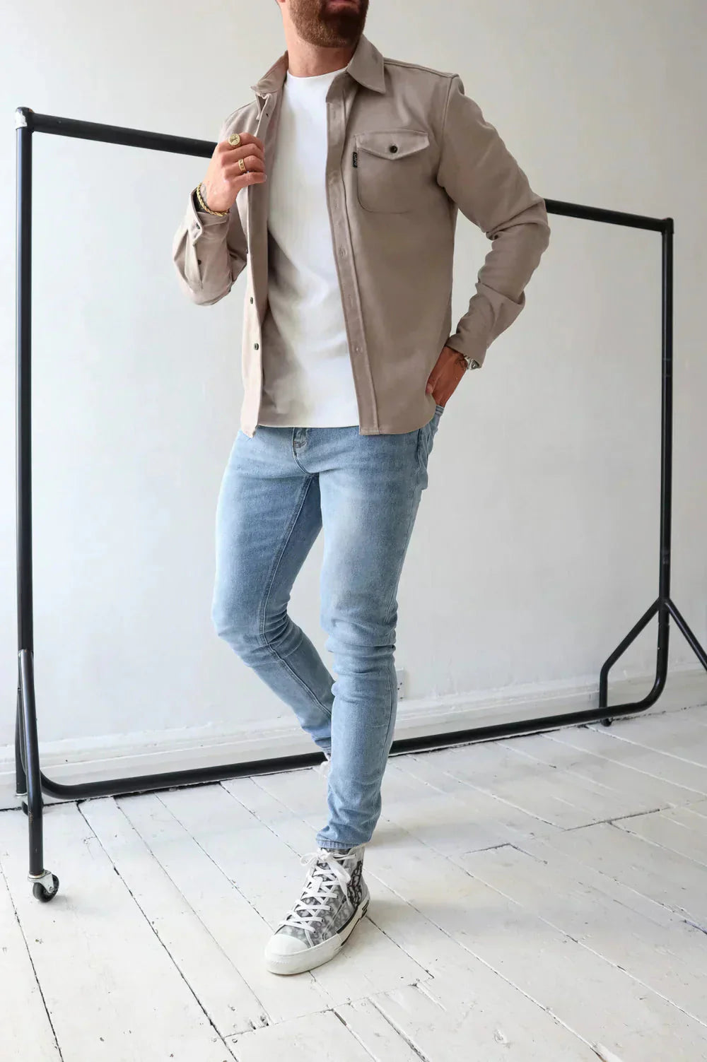 Überhemd - Button-Up - Langarm - Hemdjacke - Herrenjacke-HauteBerlin