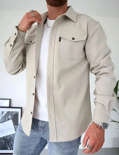 Überhemd - Umlegekragen - Langarm - Button-Up Hemd - Herrenhemden-HauteBerlin