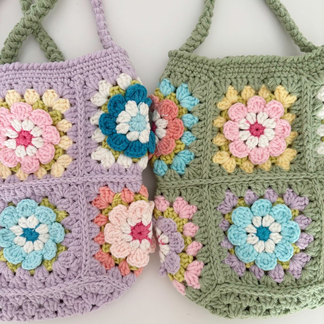 Umhängetasche Damen | Häkeltasche mit Blumenmuster | Klein-HauteBerlin
