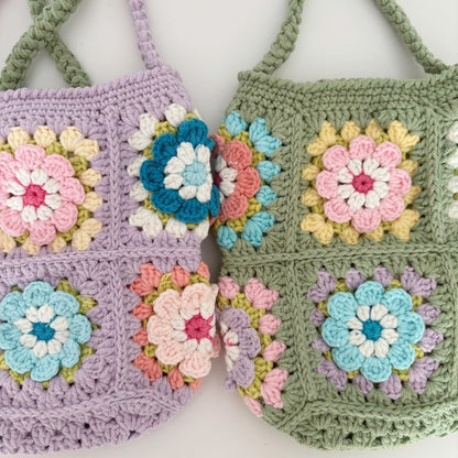 Umhängetasche Damen | Häkeltasche mit Blumenmuster | Klein-HauteBerlin