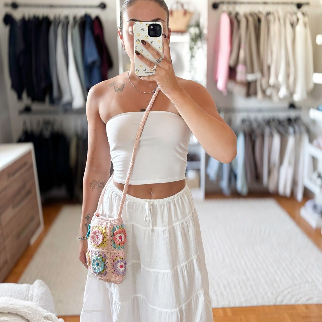 Umhängetasche Damen | Häkeltasche mit Blumenmuster | Klein-HauteBerlin
