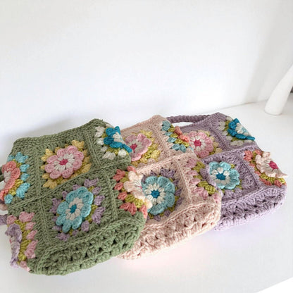 Umhängetasche Damen | Häkeltasche mit Blumenmuster | Klein-HauteBerlin