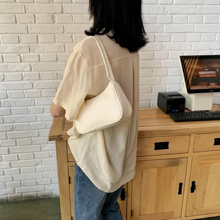 Umhängetasche Damen | Kunstleder Baguette | Retro Schultertasche-HauteBerlin