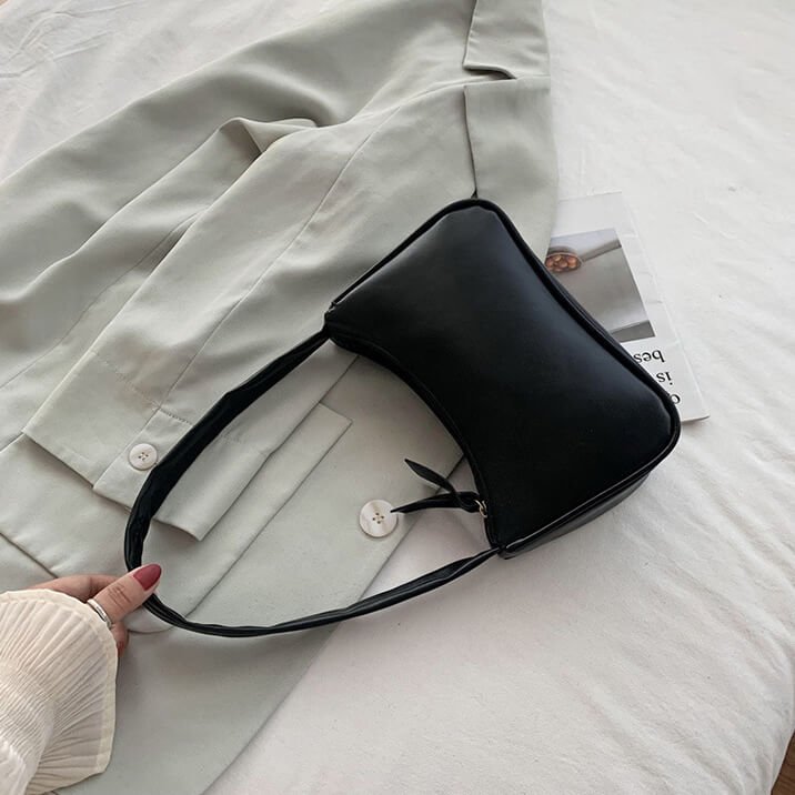 Umhängetasche Damen | Kunstleder Baguette | Retro Schultertasche-HauteBerlin