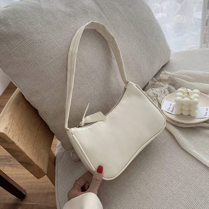 Umhängetasche Damen | Kunstleder Baguette | Retro Schultertasche-HauteBerlin