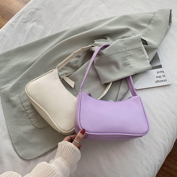 Umhängetasche Damen | Kunstleder Baguette | Retro Schultertasche-HauteBerlin
