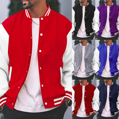 Varsity-Jacke – Lässige Baseball-Bomberjacke mit Knöpfen für Männer-HauteBerlin