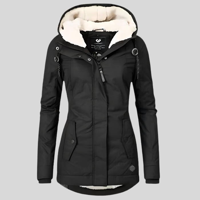 Wasserdichte Jacke – mit Kapuze – mit Fleecefutter – Regenjacke – Winterjacke für Frauen-HauteBerlin