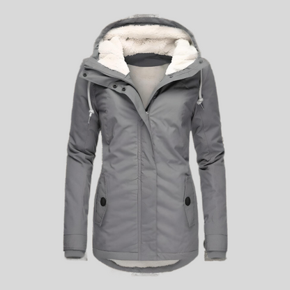 Wasserdichte Jacke – mit Kapuze – mit Fleecefutter – Regenjacke – Winterjacke für Frauen-HauteBerlin