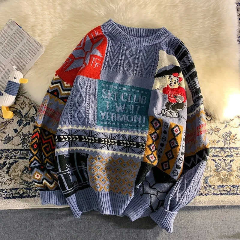 Weihnachts-Pullover – kuscheliger, locker sitzender, gestrickter Weihnachtspullover-HauteBerlin