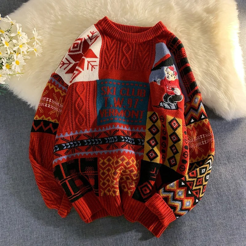 Weihnachts-Pullover – kuscheliger, locker sitzender, gestrickter Weihnachtspullover-HauteBerlin