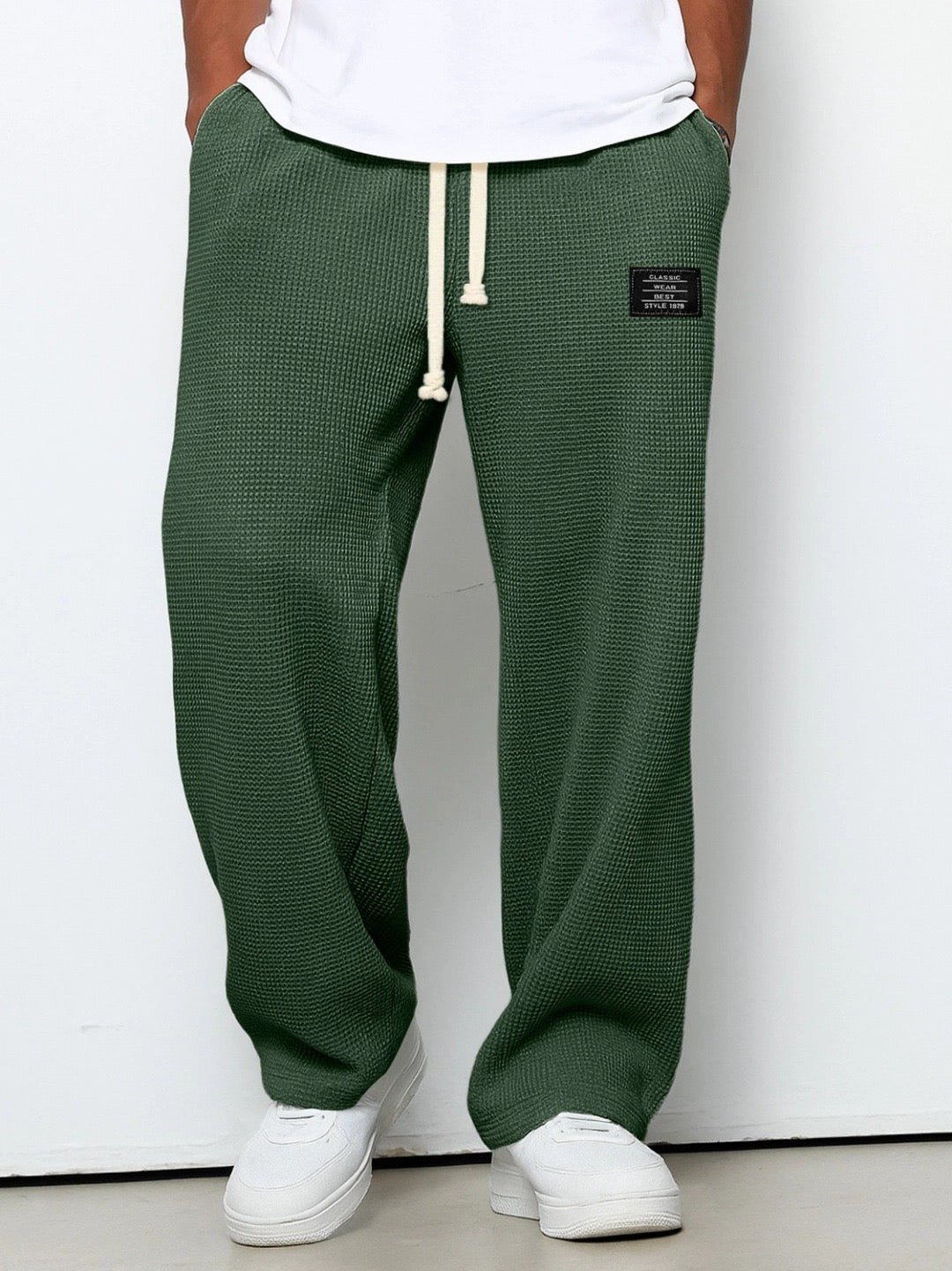 Weite Hose Herren mit Kordelzug Dunkelgrün