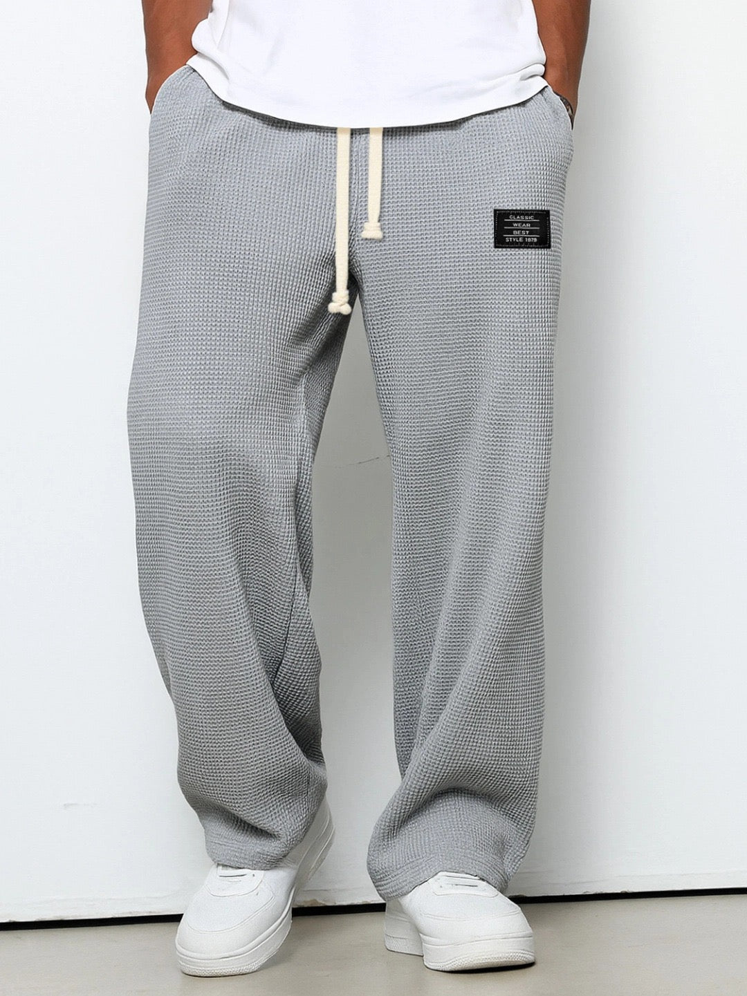 Weite Hose Herren mit Kordelzug Grau