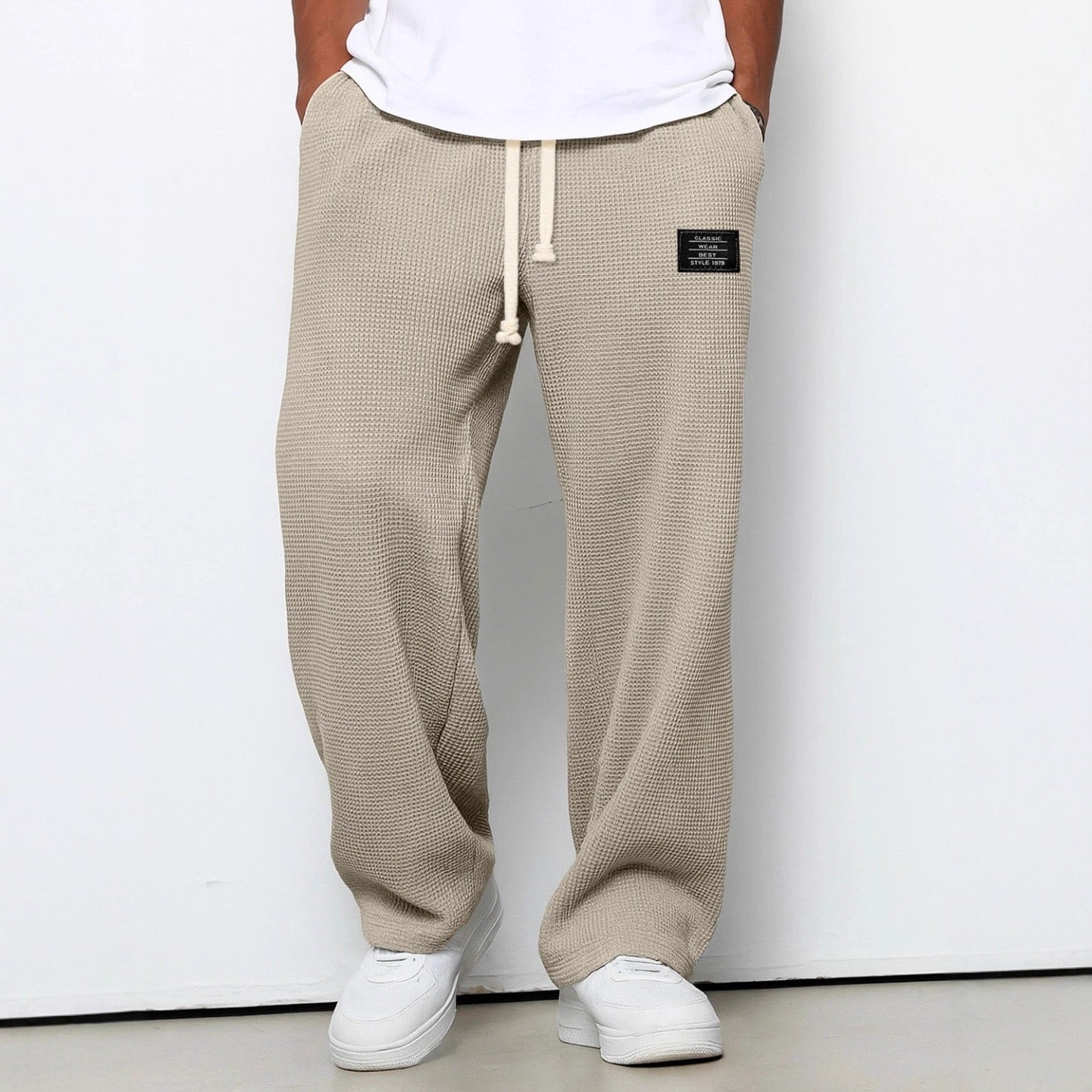 Weite Hose Herren mit Kordelzug Khaki