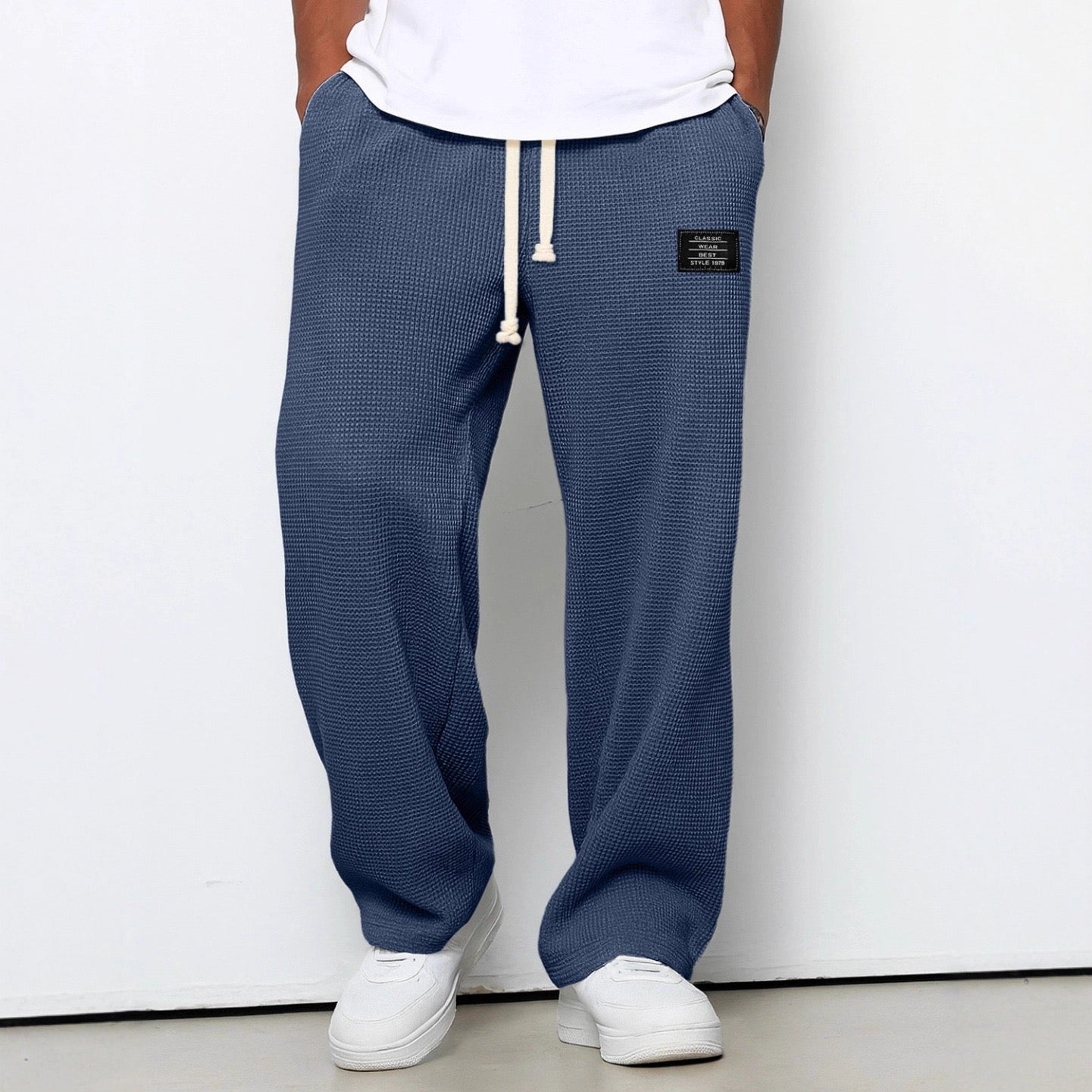 Weite Hose Herren mit Kordelzug Blau