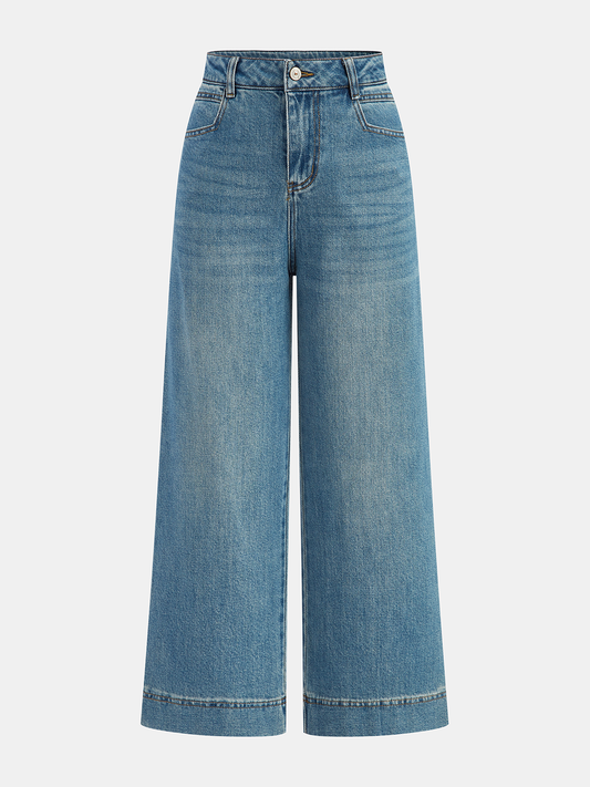 Weite Jeans | Blau | Locker sitzend | Hohe Taille | Damenjeans-HauteBerlin