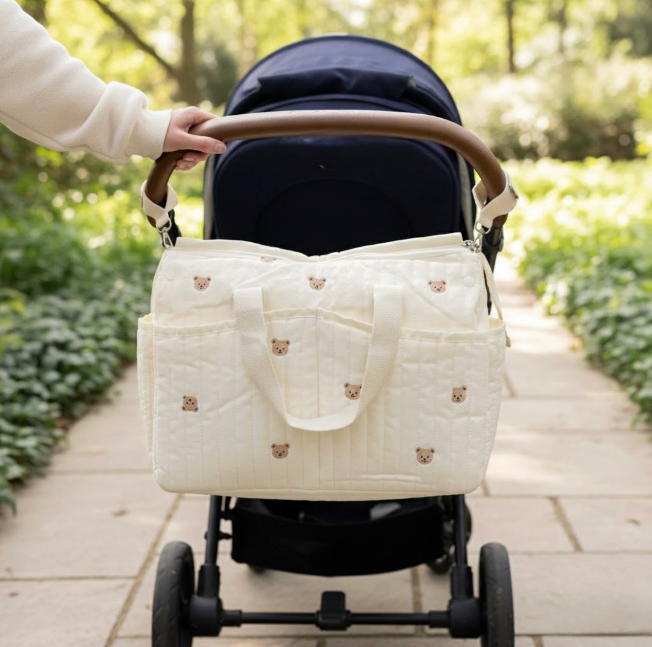 Wickeltasche | Gesteppte Kinderwagen Tasche | Viele Fächer-HauteBerlin