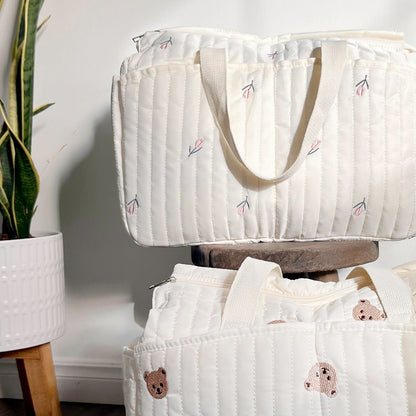 Wickeltasche | Gesteppte Kinderwagen Tasche | Viele Fächer-HauteBerlin