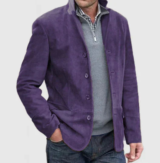 Wildlederjacke | Einreihig | Kunstwildleder | Vintage-Jacke | Herrenjacken-HauteBerlin
