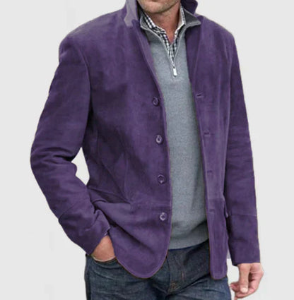 Wildlederjacke | Einreihig | Kunstwildleder | Vintage-Jacke | Herrenjacken-HauteBerlin