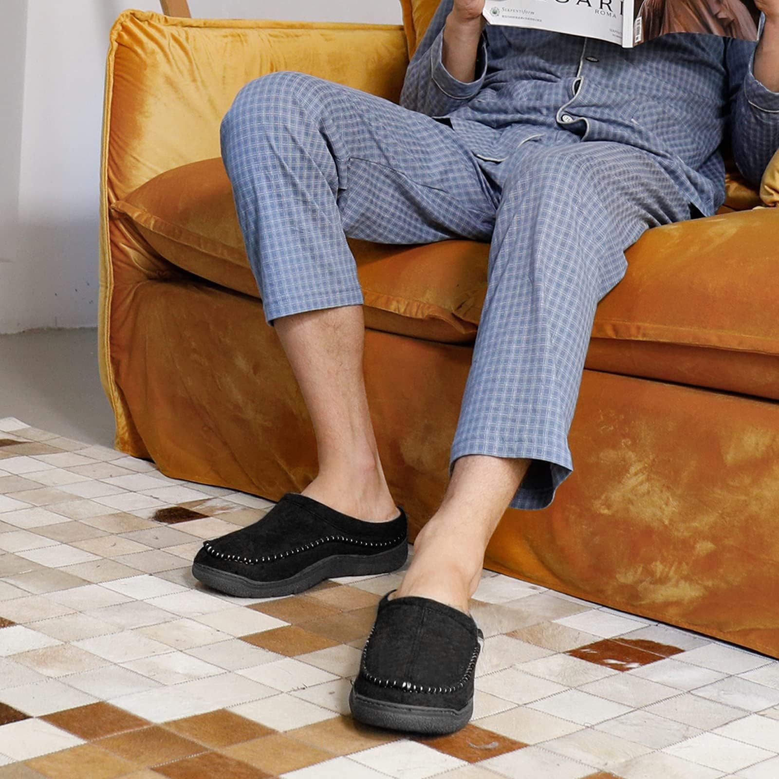 Winter Clogs | Warm | Fell gefüttert | Slipper | Herren Hausschuhe-HauteBerlin